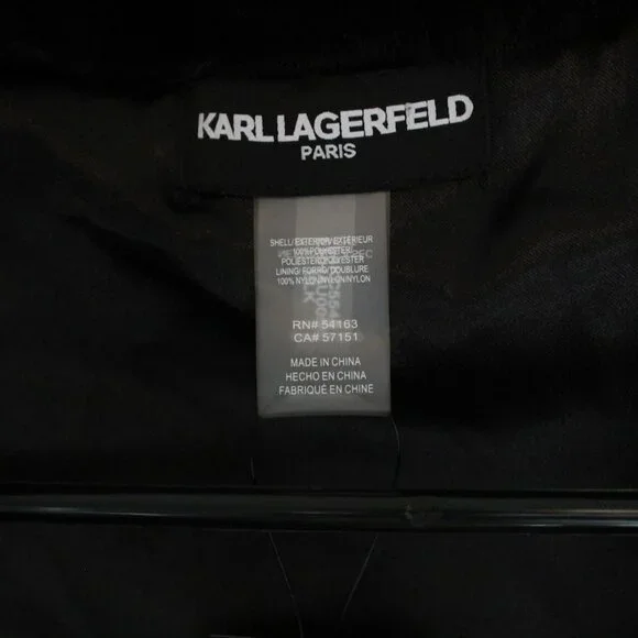 Karl Lagerfeld faux fur mob wife cape black new with tags Y2K vibes old money - Picture 4 of 6